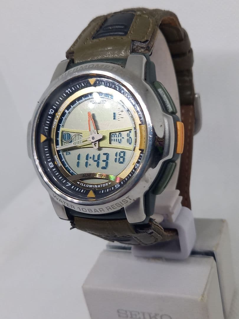 Casio Analog Digital Tide Graph Moon Silver Men's Watch — Japan Import