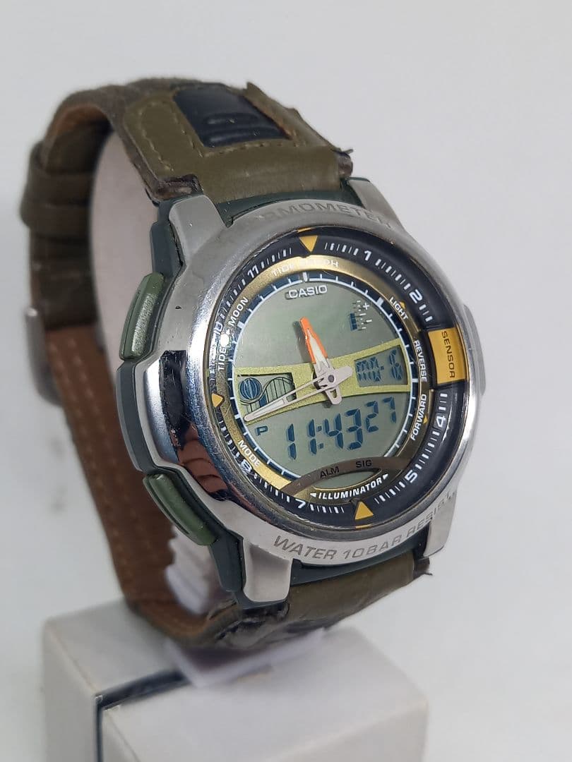 Casio Analog Digital Tide Graph Moon Silver Men's Watch — Japan Import