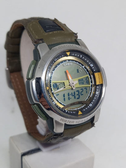 Casio Analog Digital Tide Graph Moon Silver Men's Watch — Japan Import