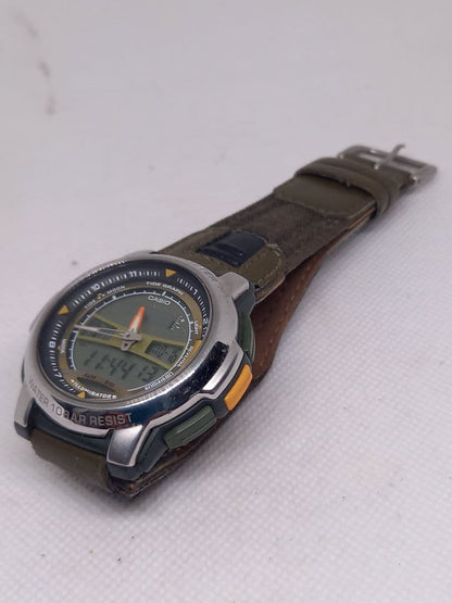 Casio Analog Digital Tide Graph Moon Silver Men's Watch — Japan Import