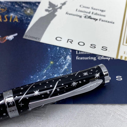 Cross Disney 110th Anniversary Fantasia Limited Edition black and silver ballpoint pen with serial number engraving