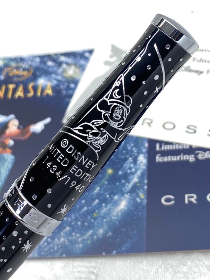 Cross Disney 110th Anniversary Fantasia Limited Edition black and silver ballpoint pen with serial number engraving