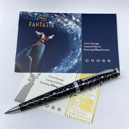 Cross Disney 110th Anniversary Fantasia Limited Edition black and silver ballpoint pen with serial number engraving