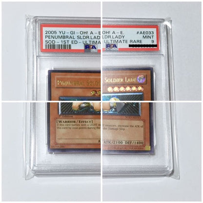 Yugioh PSA9 Tsukuyomi The Moon Warrior Old Asia Relief card showing front artwork and grading label