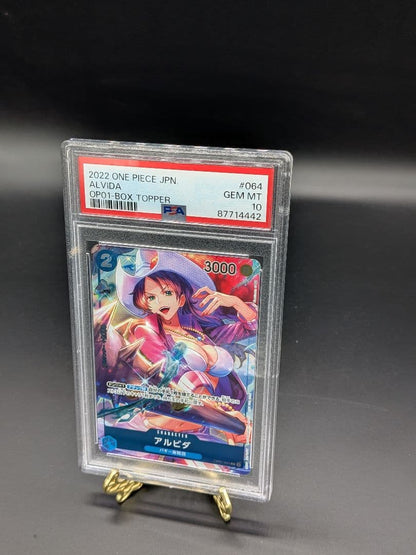 One Piece Alvida PSA 10 graded card number 064 from Romance Dawn series Japan import with protective case