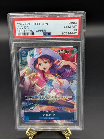 One Piece Alvida PSA 10 graded card number 064 from Romance Dawn series Japan import with protective case