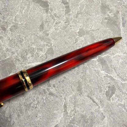 Cross Vintage Marbled Dark Red Ballpoint Pen with Gold Accents