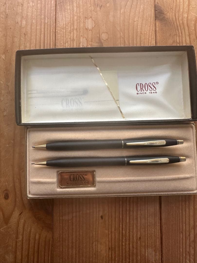 Cross pen set including ballpoint pen with ink and mechanical pencil with inserted lead, Japan import