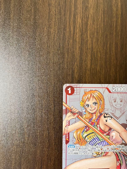 Nami One Piece R-P OP01-016 Premium Card Collection 25th Anniversary Edition in protective sleeve and loader