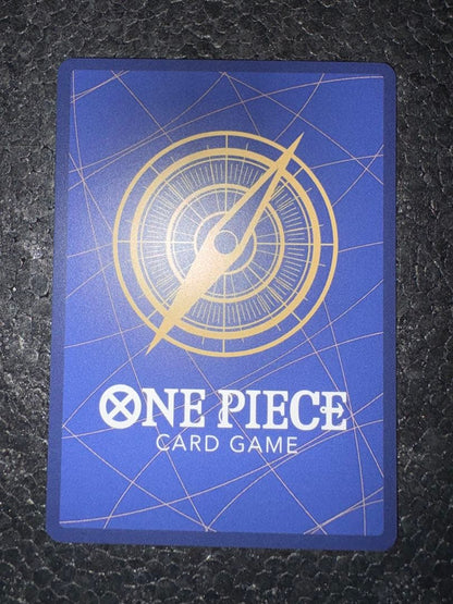 One Piece Nami promotional premium card in Japanese, showing front artwork and condition