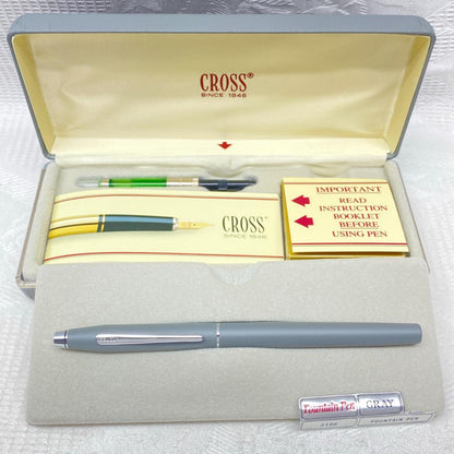 Cross Penmanship Set in Matte Gray with Cartridge Converter and Case