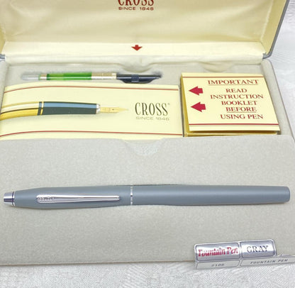 Cross Penmanship Set in Matte Gray with Cartridge Converter and Case