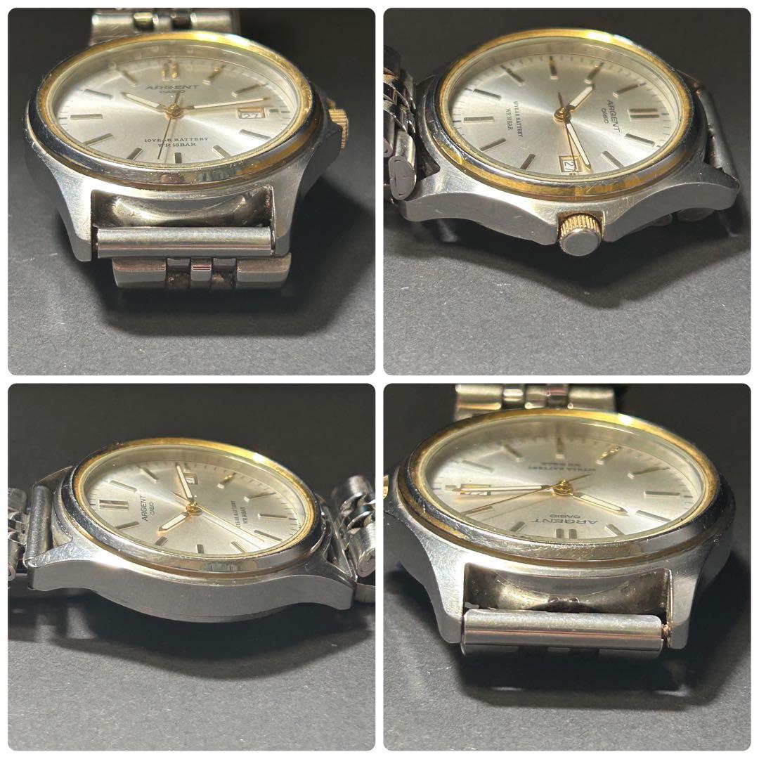 Casio Argent Model ARG-113 Quartz Watch with Silver Dial and Metal Band — Japan Import