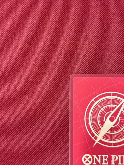 One Piece Donquixote Doflamingo OP04-019 trading card from Japan with minor signs of use in protective sleeve