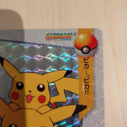 Bandai Pokémon Carddas Pikachu collectible card from Japan, over 25 years old, used condition