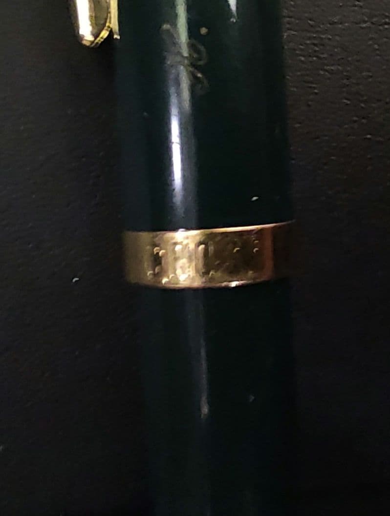 Cross ballpoint pen in green and gold with twist mechanism and engraved personalization