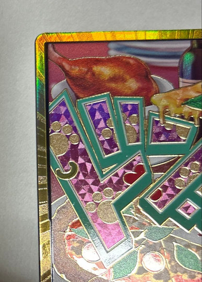 One Piece Don Card Gold Don Jewelry featuring Bonnie Pizza with included sleeves and loader for storage
