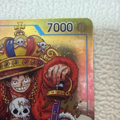 One Piece Monkey D. Luffy P-043 game card featuring character artwork from the One Piece series