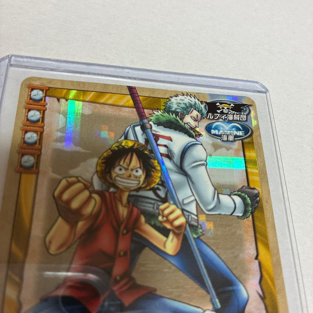Bandai One Piece Hyper Battle Luffy & Smoker hologram card model JG-102 from 2003 Japan import