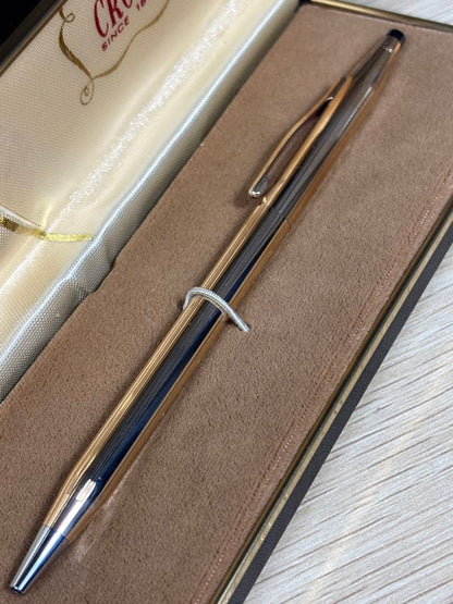 Cross 14KT Gold Filled Ballpoint Pen with Old Logo Japan Import