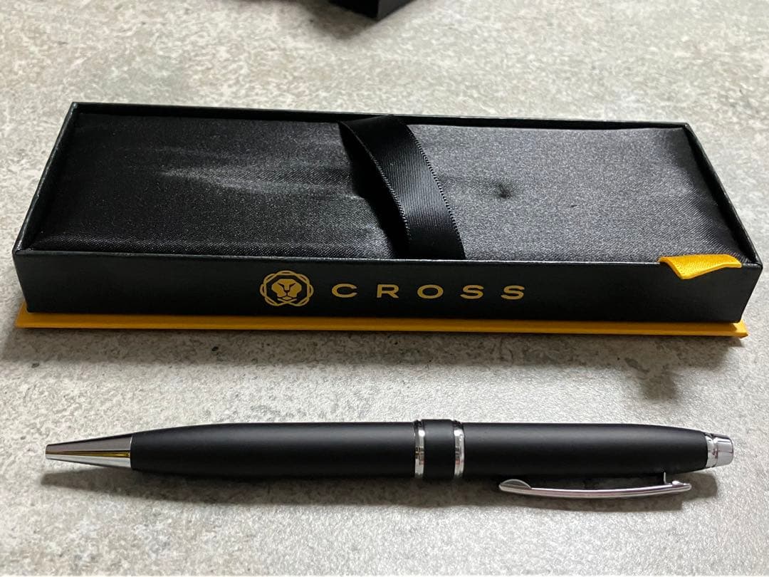 Cross Pen Matte Black Silver Ballpoint Pen with Box Japan Import