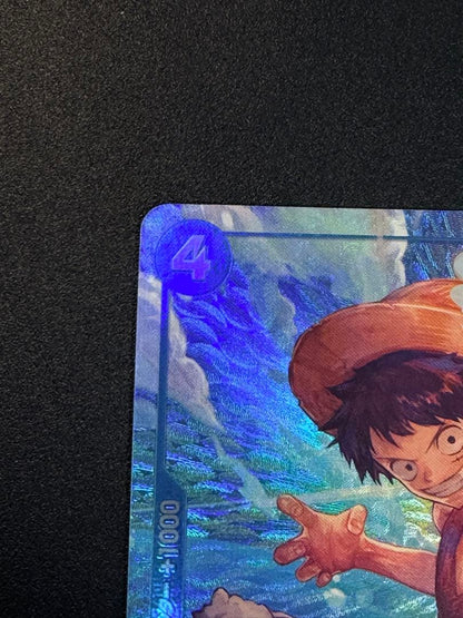 One Piece Monkey D. Luffy P-055 Parallel Japanese trading card in protective sleeve for play