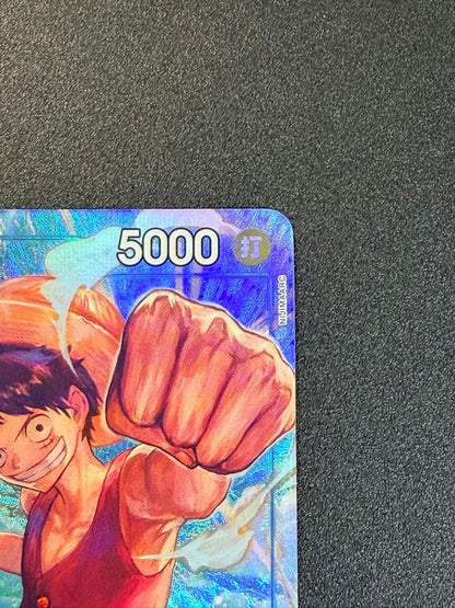 One Piece Monkey D. Luffy P-055 Parallel Japanese trading card in protective sleeve for play