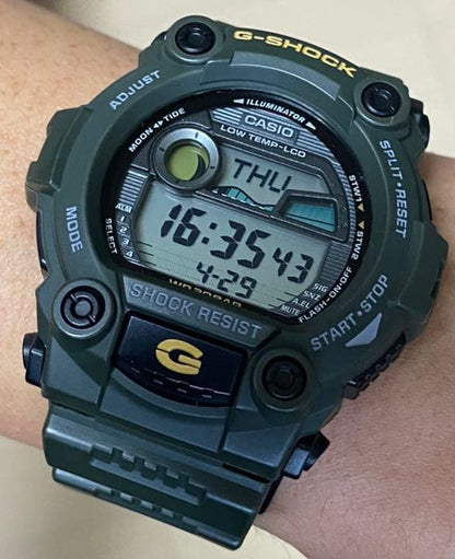 Casio G-Shock G-7900 Military Green Army Green 12/24H Tide Graph Unisex Watch with Box — Japan Import