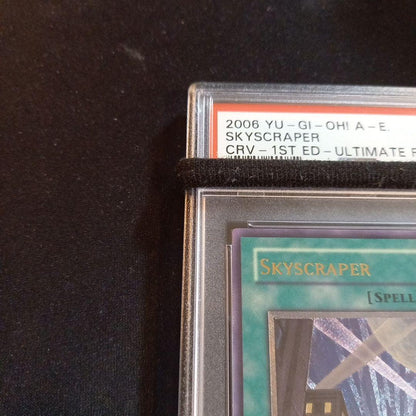 Yugioh Skyscraper Old Asia Relief Card graded PSA 8 showing front with detailed relief design