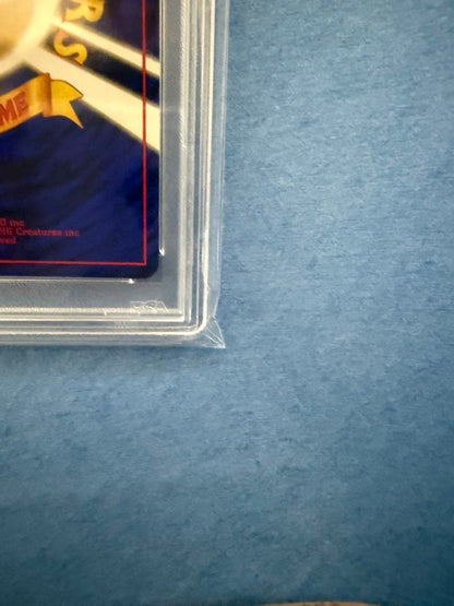 Bandai Rocket-dan Pokémon card with PSA 9 grade and old back design in protective case