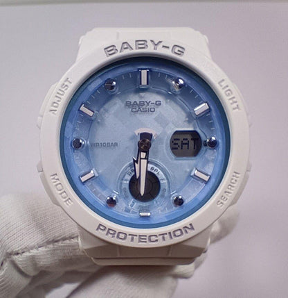 Casio Baby-G BGA-250 White Blue Ladies Case Included