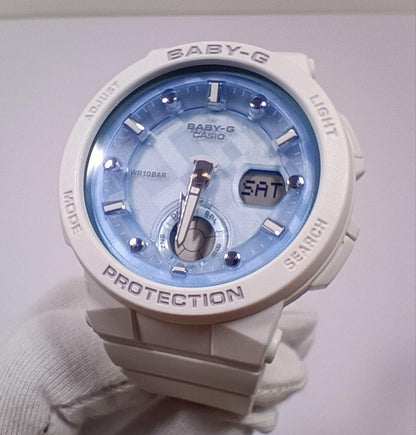 Casio Baby-G BGA-250 White Blue Ladies Case Included