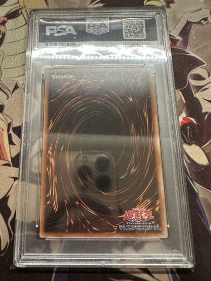 Bandai Yu-Gi-Oh Time Wizard Secret Reprint PSA10 graded Japanese trading card in protective case