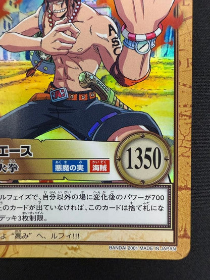 One Piece Ace Hyper Battle Carddass card C531 by Bandai from 2001 Japan import featuring Portgas D. Ace