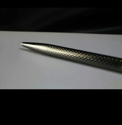 Girosh style gunmetal black chrome twist ballpoint pen with wave-pattern lattice design