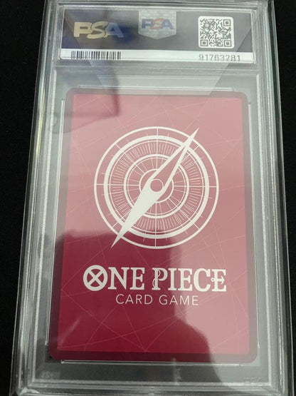 PSA GEM MT 10 graded Rebecca Leader Parallel One Piece card from Kingdom of Schemes OP04 set