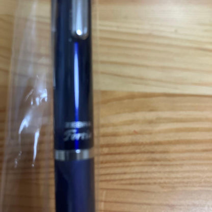 Navy blue Japanese Red Cross Society ballpoint pen with click mechanism and logo printed on barrel