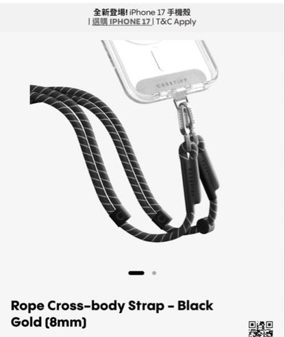 Casetify Rope Cross-body Strap Black Gold