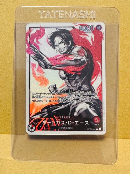 One Piece Portgas D. Ace Leader Parallel Card Japanese version OP03-001 with parallel design
