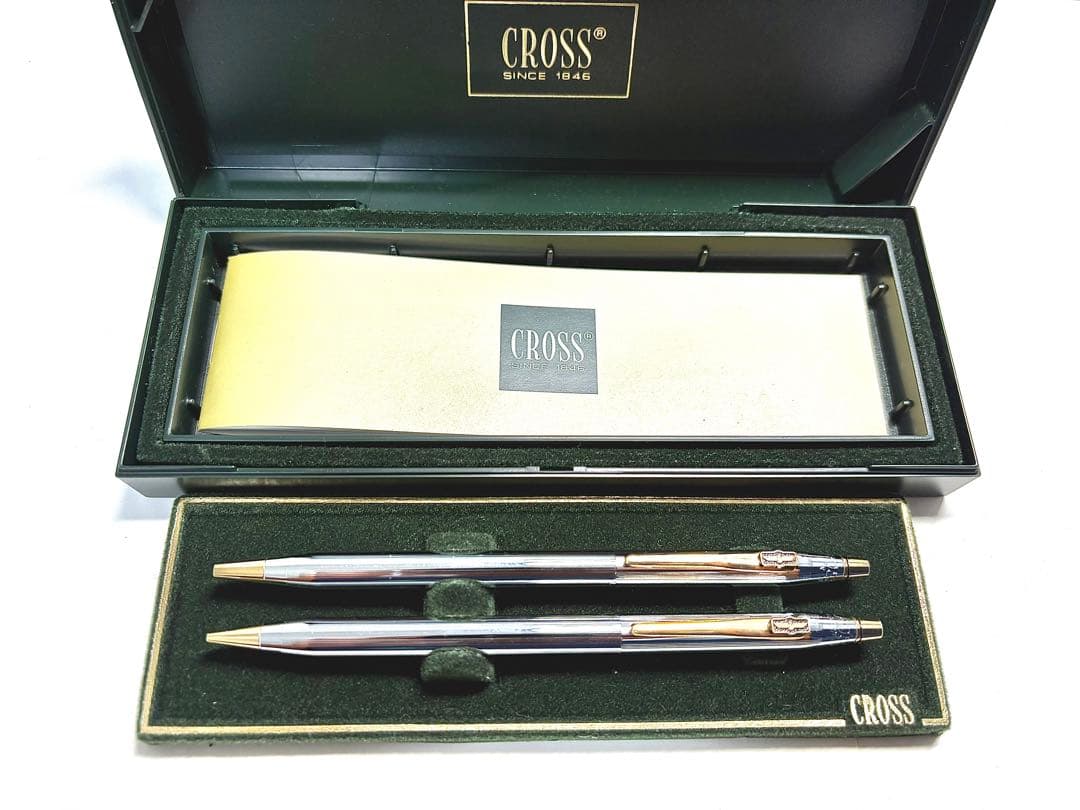 Cross Set Silver Ballpoint Pen and Mechanical Pencil Made in USA