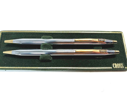 Cross Set Silver Ballpoint Pen and Mechanical Pencil Made in USA