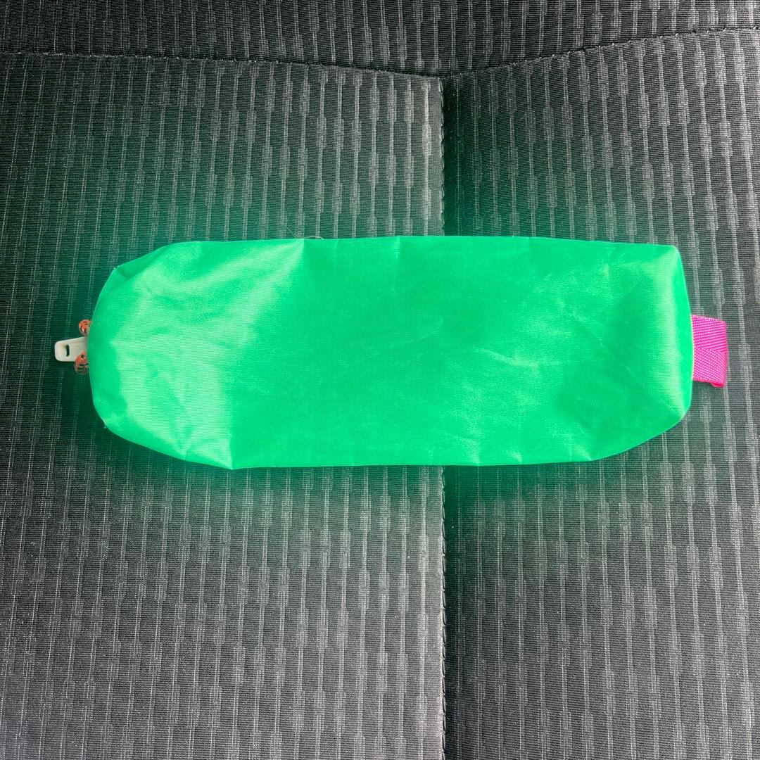 JIB green sailcloth material pen case with zipper closure, bright green color