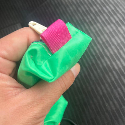 JIB green sailcloth material pen case with zipper closure, bright green color