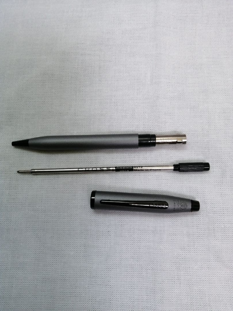Cross Century II ballpoint pen in gunmetal gray brass with black ink twist mechanism