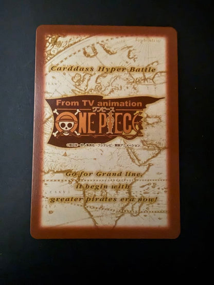 One Piece Hyper Battle Carddass Nami trading card in protective loader, Japanese language, used good condition