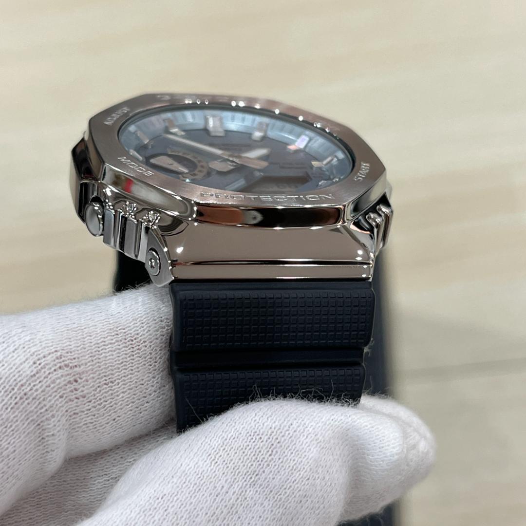 Casio G-Shock GBM-2100A-1A2JF Analogue Digital Watch with Metal Bezel and Light Blue Dial — Japan Import