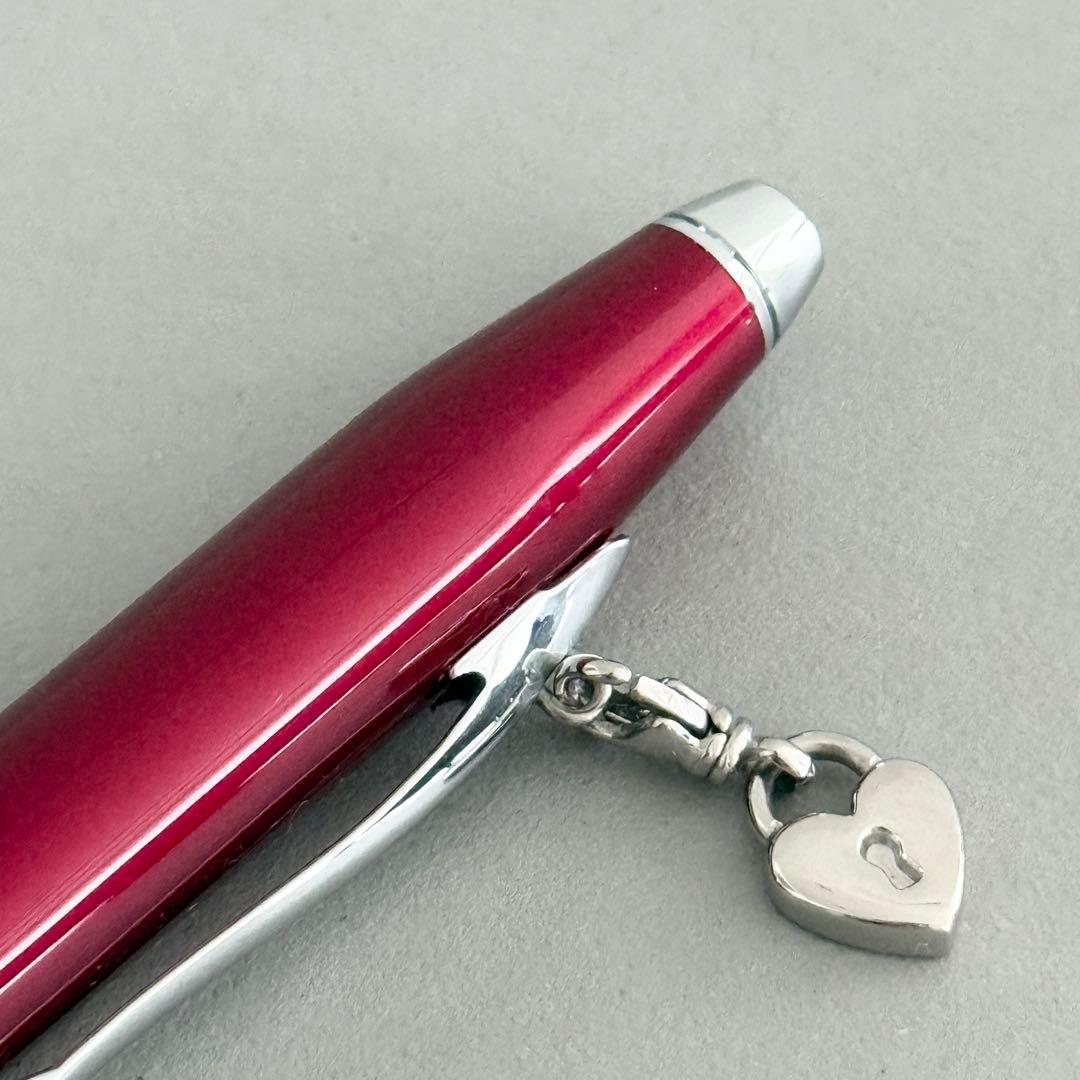 Cross Sensament Scarlet Red Model AT0412-3 Pen with Heart Charm and Box — Japan Import