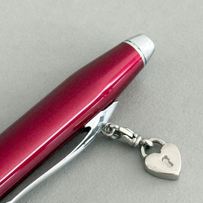 Cross Sensament Scarlet Red Model AT0412-3 Pen with Heart Charm and Box — Japan Import