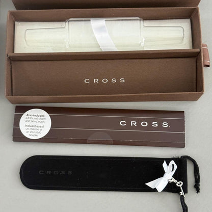 Cross Sensament Scarlet Red Model AT0412-3 Pen with Heart Charm and Box — Japan Import
