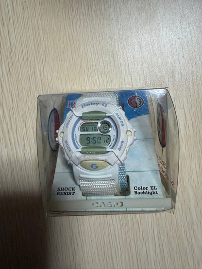 Casio Baby-G White Watch with EL Backlight Shock Resistant Japan Import